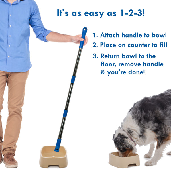 Easy to Feed Pet Bowl Set 4 Bowls + 1 Handle