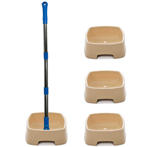 Easy to Feed Pet Bowl Set 4 Bowls + 1 Handle