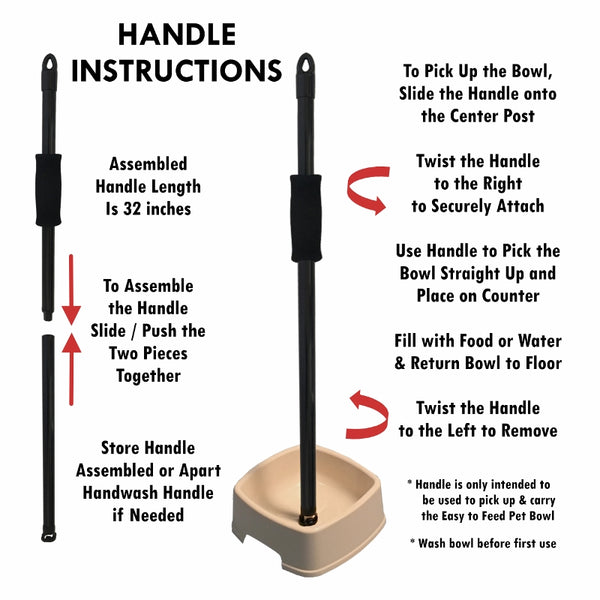 easy to feed pet bowl handle instructions