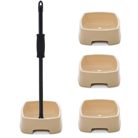 easy to feed pet bowl set 4 bowls + 1 handle